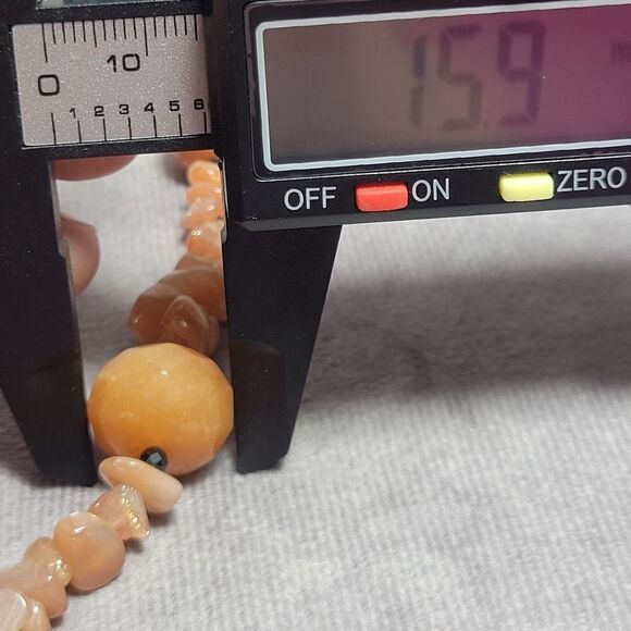 Peach Agate and Thai Black Spinel Necklace - Picture 13 of 16